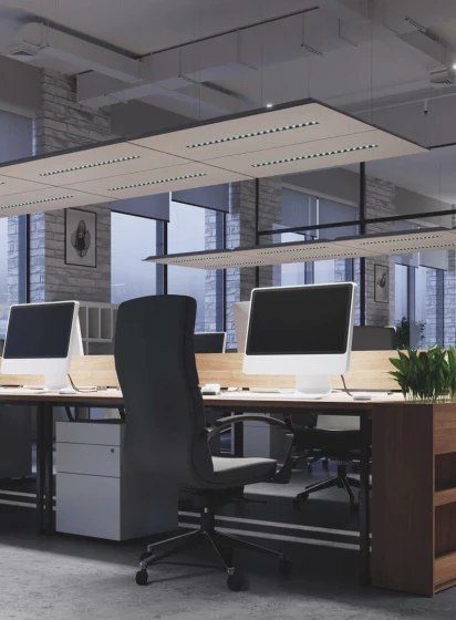 Acoustic Solutions, Elevating Comfort and Productivity with Sound-Absorbent Luminaires